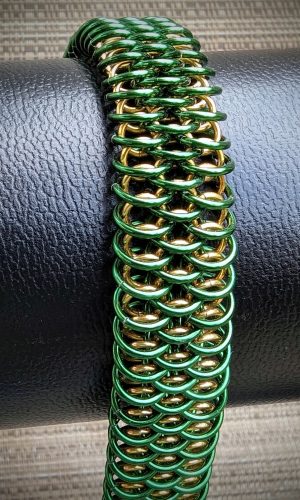 Green and Gold Dragonscale Bracelet
