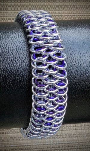 Silver and Purple Dragonscale Bracelet