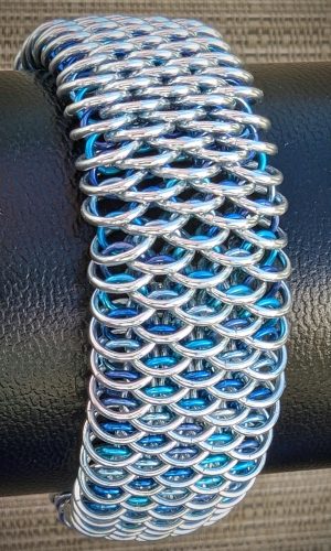 Ocean Blue Dragonscale Cuff Bracelet